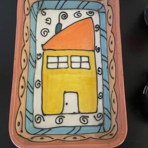 Colorful Ceramic House Design Tray